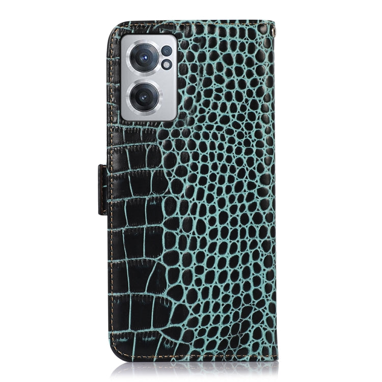 For OnePlus Nord CE 2 5G Crocodile Top Layer Cowhide Leather Phone Case(Green) - OnePlus Cases by PMC TechLife | Online Shopping South Africa | PMC TechLife | Buy Now Pay Later Mobicred