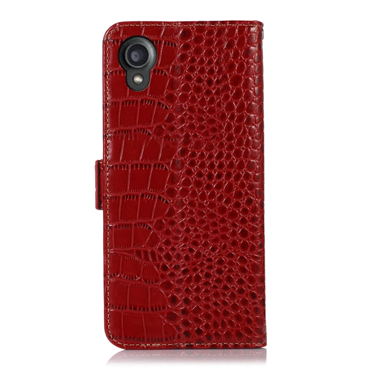 For Kyocera Digno BX2 Crocodile Top Layer Cowhide Leather Phone Case(Red) - More Brand by PMC TechLife | Online Shopping South Africa | PMC TechLife | Buy Now Pay Later Mobicred