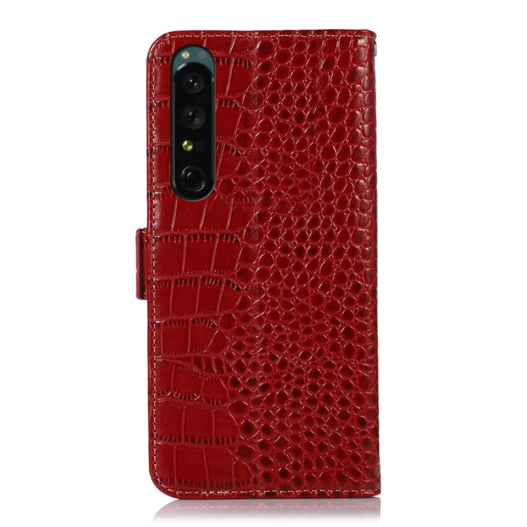 For Sony Xperia 1 IV Crocodile Top Layer Cowhide Leather Phone Case(Red) - free shipping - PMC TechLife - Order now!