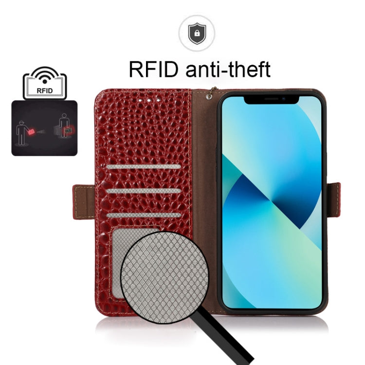 For Google Pixel 7 Pro 5G Crocodile Top Layer Cowhide Leather Phone Case(Red) - Google Cases by PMC TechLife | Online Shopping South Africa | PMC TechLife | Buy Now Pay Later Mobicred