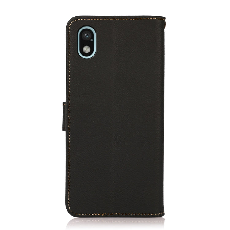 For Sony Xperia Ace III KHAZNEH Custer Genuine Leather RFID Phone Case(Black) - Sony Cases by PMC TechLife | Online Shopping South Africa | PMC TechLife | Buy Now Pay Later Mobicred