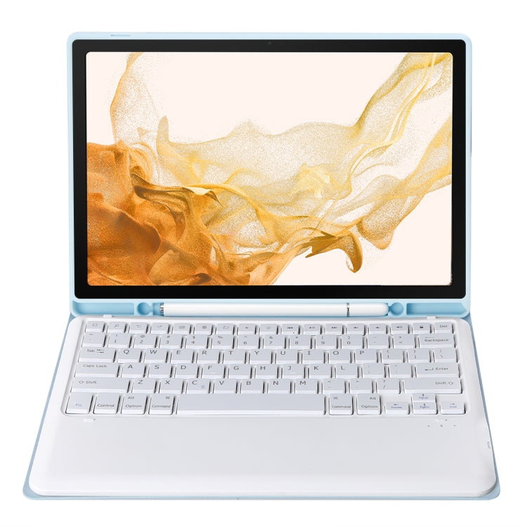 A800B Candy Color Detachable Bluetooth Keyboard Case with Pen Slot for Samsung Galaxy Tab S8+  / S7+ / S7 FE(Ice Blue) - Samsung Keyboard by PMC TechLife | Online Shopping South Africa | PMC TechLife