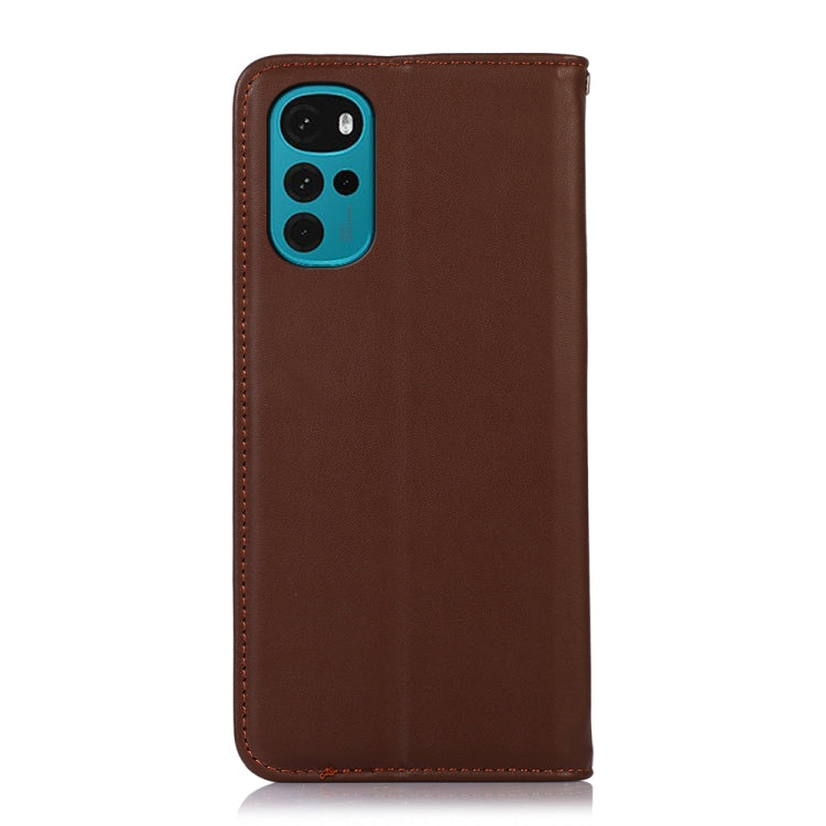 For Motorola Moto G22 KHAZNEH Nappa Top Layer Cowhide Leather Phone Case(Brown) - Motorola Cases by PMC TechLife | Online Shopping South Africa | PMC TechLife | Buy Now Pay Later Mobicred