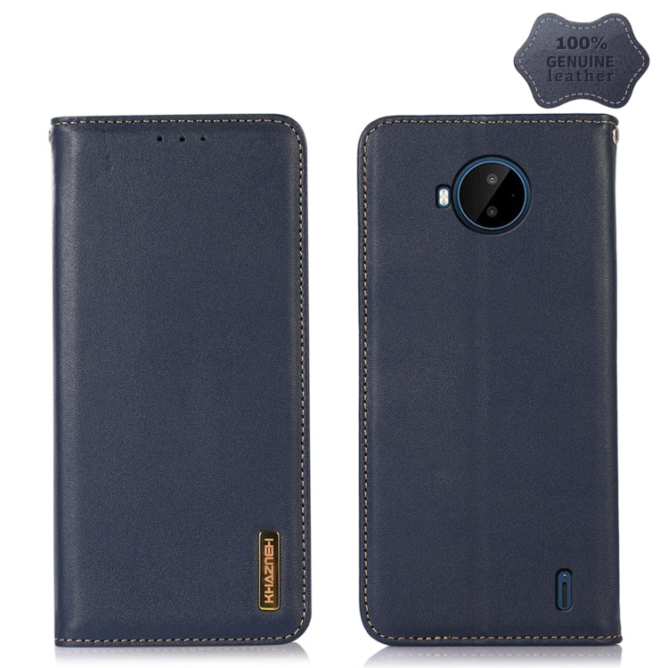 For Nokia C20 Plus KHAZNEH Nappa Top Layer Cowhide Leather Phone Case(Blue) - Nokia Cases by PMC TechLife | Online Shopping South Africa | PMC TechLife | Buy Now Pay Later Mobicred
