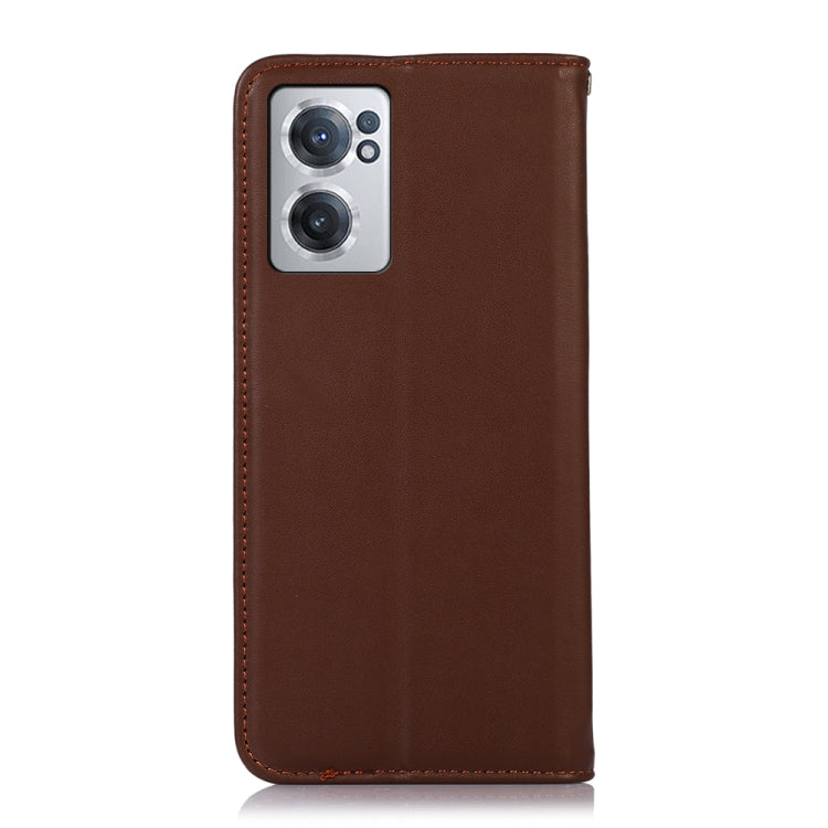 For OnePlus Nord CE 2 5G KHAZNEH Nappa Top Layer Cowhide Leather Phone Case(Brown) - OnePlus Cases by PMC TechLife | Online Shopping South Africa | PMC TechLife | Buy Now Pay Later Mobicred