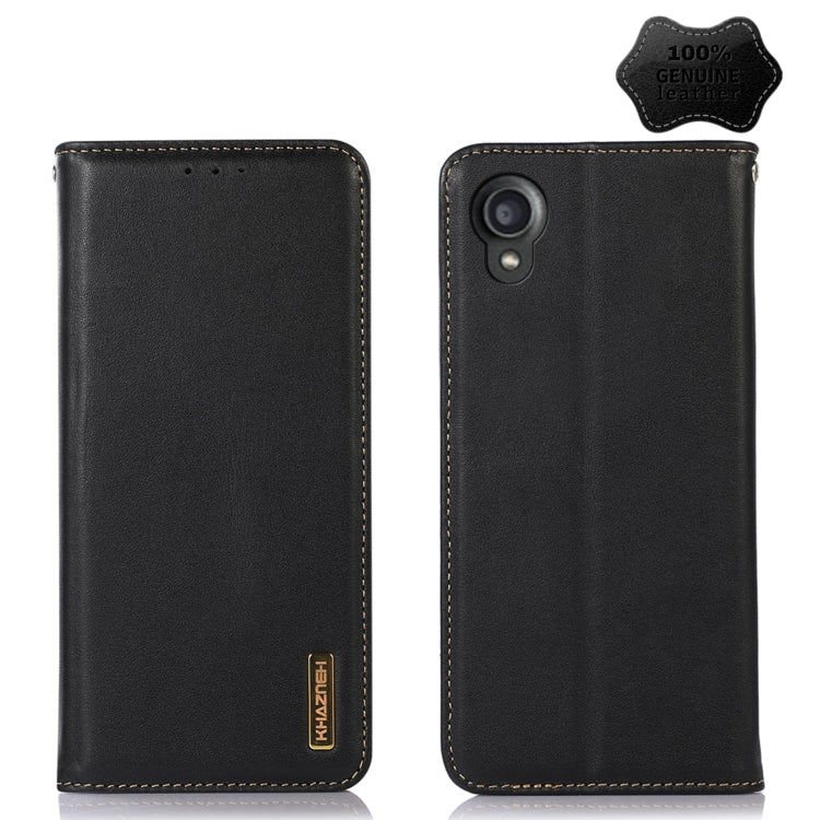 For Kyocera Digno BX2 KHAZNEH Nappa Top Layer Cowhide Leather Phone Case(Black) - More Brand by PMC TechLife | Online Shopping South Africa | PMC TechLife | Buy Now Pay Later Mobicred