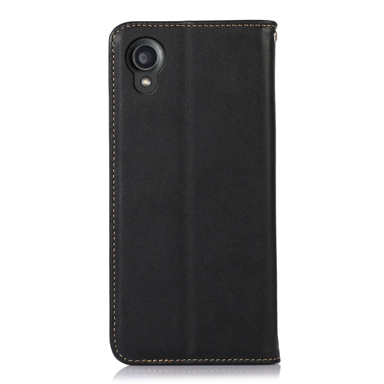 For Kyocera Digno BX2 KHAZNEH Nappa Top Layer Cowhide Leather Phone Case(Black) - More Brand by PMC TechLife | Online Shopping South Africa | PMC TechLife | Buy Now Pay Later Mobicred