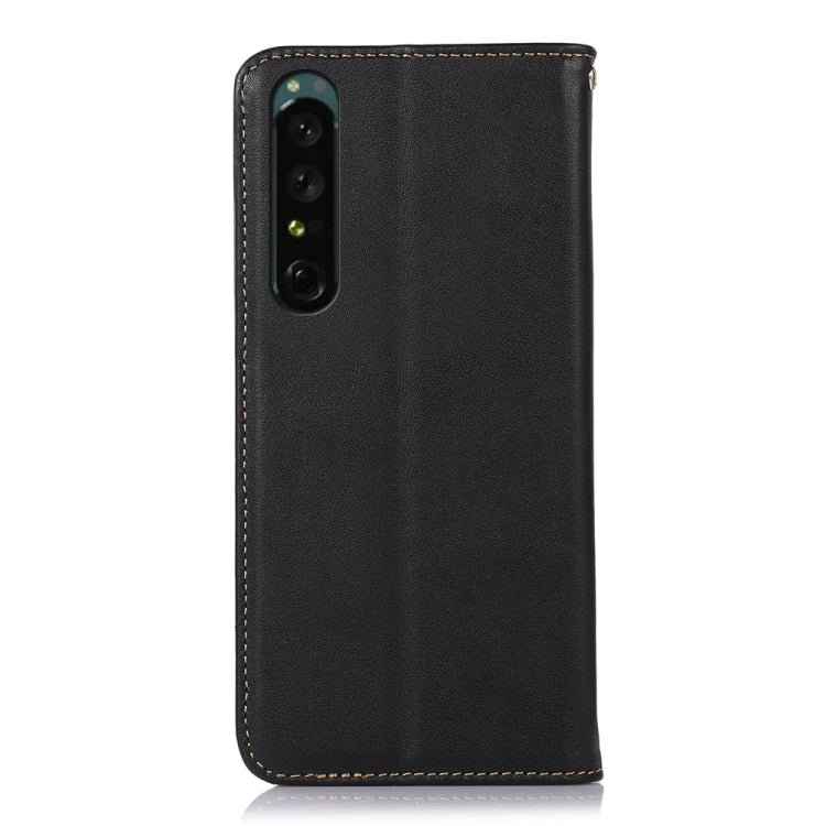 For Sony Xperia 1 IV KHAZNEH Nappa Top Layer Cowhide Leather Phone Case(Black) - Sony Cases by PMC TechLife | Online Shopping South Africa | PMC TechLife | Buy Now Pay Later Mobicred