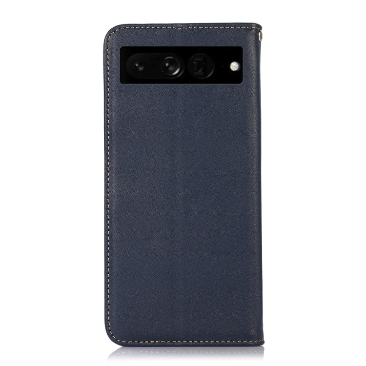 For Google Pixel 7 Pro 5G KHAZNEH Nappa Top Layer Cowhide Leather Phone Case(Blue) - Google Cases by PMC TechLife | Online Shopping South Africa | PMC TechLife | Buy Now Pay Later Mobicred