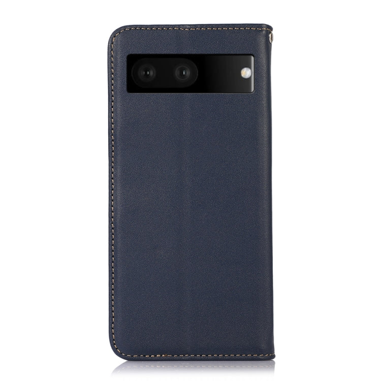 For Google Pixel 7 5G KHAZNEH Nappa Top Layer Cowhide Leather Phone Case(Blue) - Google Cases by PMC TechLife | Online Shopping South Africa | PMC TechLife | Buy Now Pay Later Mobicred