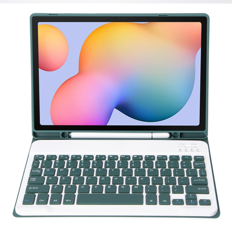 A610B Candy Color Bluetooth Keyboard Leather Case with Pen Slot For Samsung Galaxy Tab S6 Lite 10.4 inch SM-P610 / SM-P615(Dark Green) - free shipping - PMC TechLife - Order now!