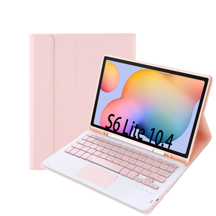A610B-A Candy Color Bluetooth Keyboard Leather Case with Pen Slot & Touchpad For Samsung Galaxy Tab S6 Lite 10.4 inch SM-P610 / SM-P615(Pink) - Samsung Keyboard by PMC TechLife | Online Shopping South Africa | PMC TechLife