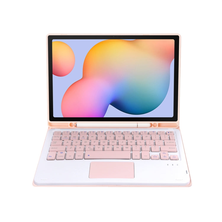 A610B-A Candy Color Bluetooth Keyboard Leather Case with Pen Slot & Touchpad For Samsung Galaxy Tab S6 Lite 10.4 inch SM-P610 / SM-P615(Pink) - Samsung Keyboard by PMC TechLife | Online Shopping South Africa | PMC TechLife