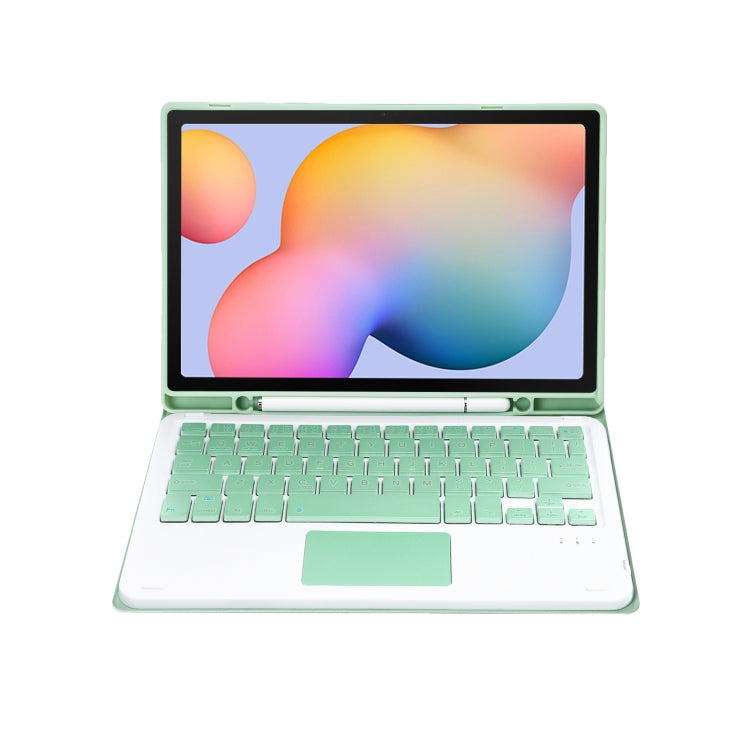 A610B-A Candy Color Bluetooth Keyboard Leather Case with Pen Slot & Touchpad For Samsung Galaxy Tab S6 Lite 10.4 inch SM-P610 / SM-P615(Light Green) - Samsung Keyboard by PMC TechLife | Online Shopping South Africa | PMC TechLife