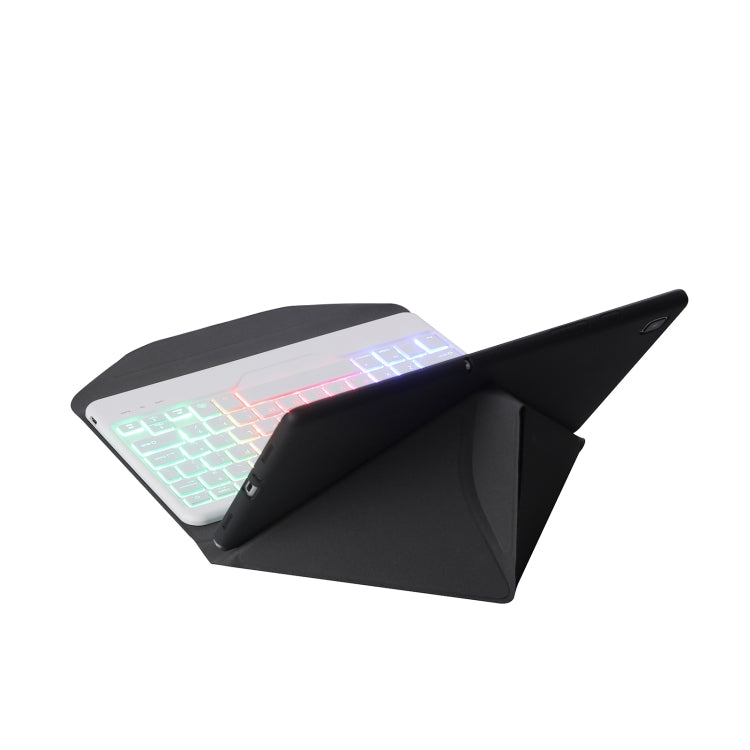 B0N5S Backlight Diamond Texture Bluetooth Keyboard Leather Case with Triangle Back Support For Xiaomi Pad 5 / 5 Pro(Black + White) - Others Keyboard by PMC TechLife | Online Shopping South Africa | PMC TechLife