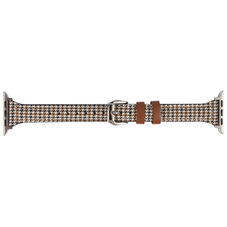 Genuine Leather Watch Band For Apple Watch Ultra 49mm&Watch Ultra 2 49mm / Series 9&8&7 45mm / SE 3&SE 2&6&SE&5&4 44mm / 3&2&1 42mm(Houndstooth) - Watch Bands by PMC TechLife | Online Shopping South Africa | PMC TechLife | Buy Now Pay Later Mobicred