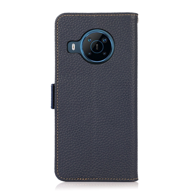 For Nokia X100 KHAZNEH Side-Magnetic Litchi Genuine Leather RFID Phone Case(Blue) - Nokia Cases by PMC TechLife | Online Shopping South Africa | PMC TechLife | Buy Now Pay Later Mobicred