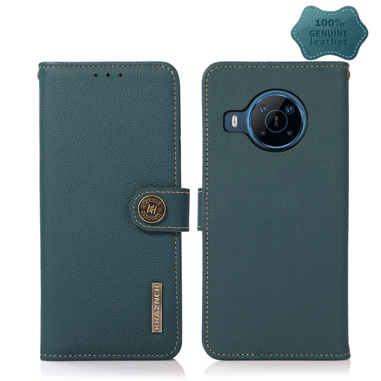 For Nokia X100 KHAZNEH Custer Genuine Leather RFID Phone Case(Green) - free shipping - PMC TechLife - Order now!