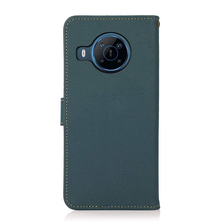 For Nokia X100 KHAZNEH Custer Genuine Leather RFID Phone Case(Green) - free shipping - PMC TechLife - Order now!