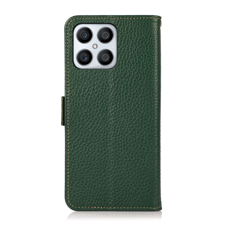 For Honor X30i / Play6T Pro / X8 KHAZNEH Side-Magnetic Litchi Genuine Leather RFID Phone Case(Green) - Honor Cases by PMC TechLife | Online Shopping South Africa | PMC TechLife | Buy Now Pay Later Mobicred