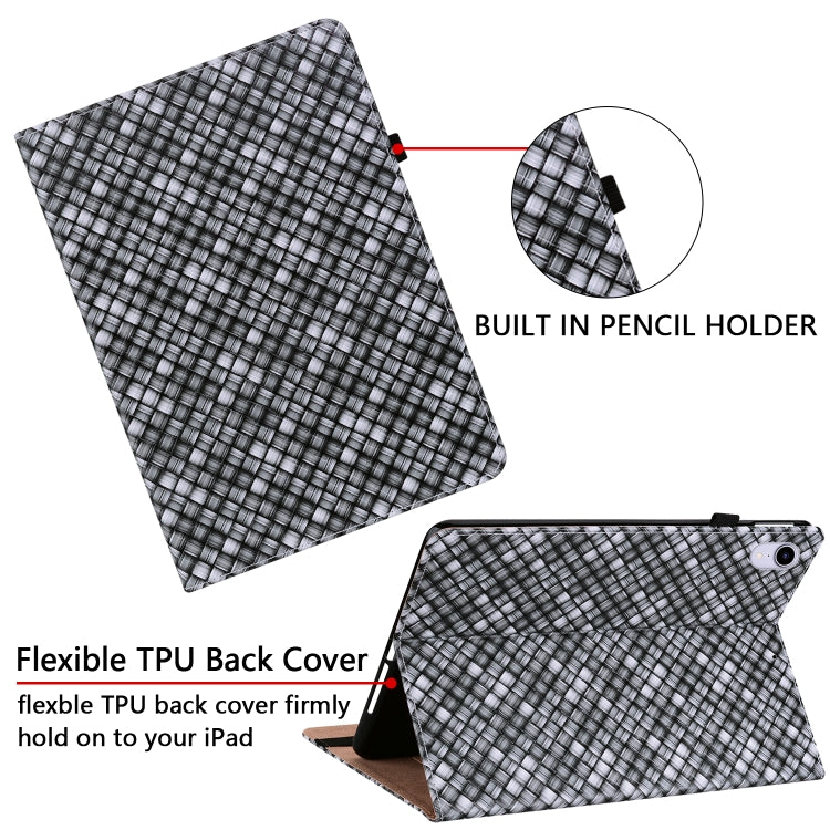 For Lenovo Tab M10 Plus 10.6 3rd Gen. Color Weave Leather Tablet Case with Holder(Black) - Lenovo by PMC TechLife | Online Shopping South Africa | PMC TechLife | Buy Now Pay Later Mobicred