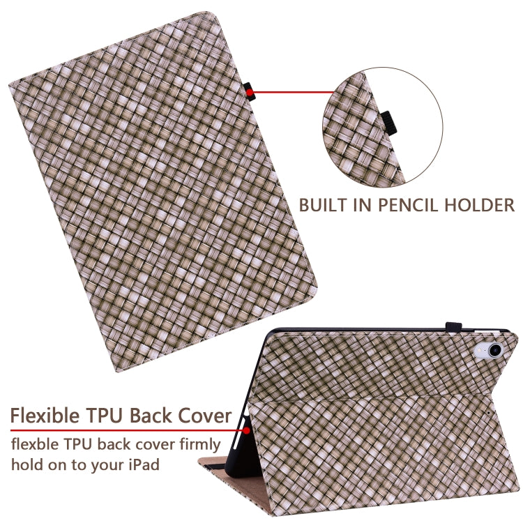 For Lenovo Tab M10 Plus 10.6 3rd Gen. Color Weave Leather Tablet Case with Holder(Brown) - Lenovo by PMC TechLife | Online Shopping South Africa | PMC TechLife | Buy Now Pay Later Mobicred