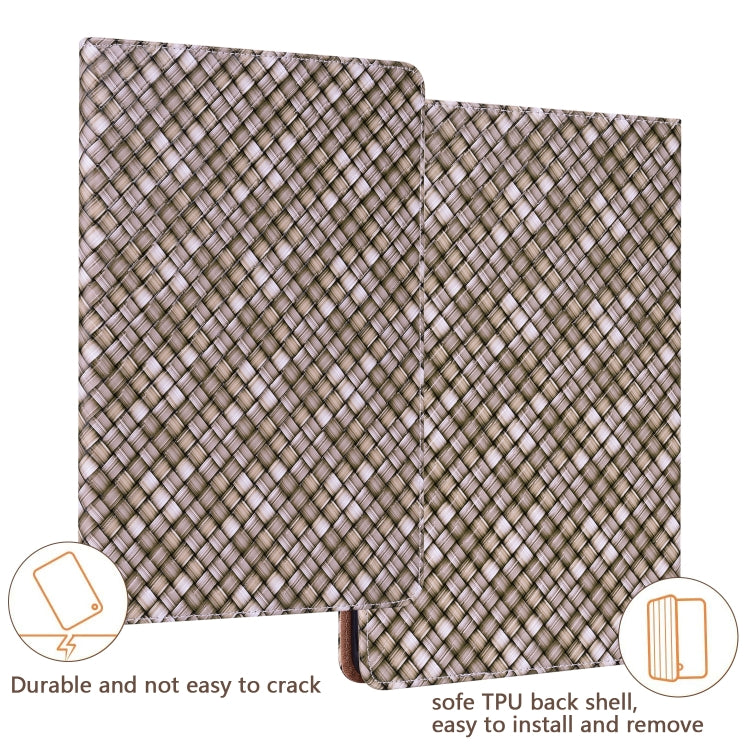 For Lenovo Tab M10 Plus 10.6 3rd Gen. Color Weave Leather Tablet Case with Holder(Brown) - Lenovo by PMC TechLife | Online Shopping South Africa | PMC TechLife | Buy Now Pay Later Mobicred