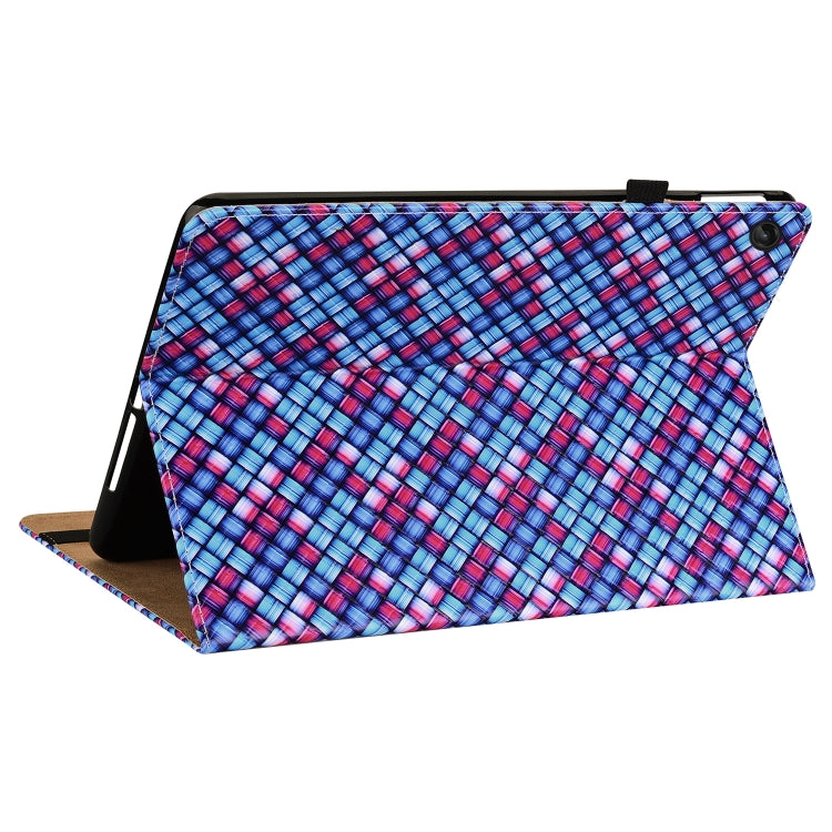 For Lenovo Tab M10 Plus 10.6 3rd Gen. Color Weave Leather Tablet Case with Holder(Blue) - Lenovo by PMC TechLife | Online Shopping South Africa | PMC TechLife | Buy Now Pay Later Mobicred