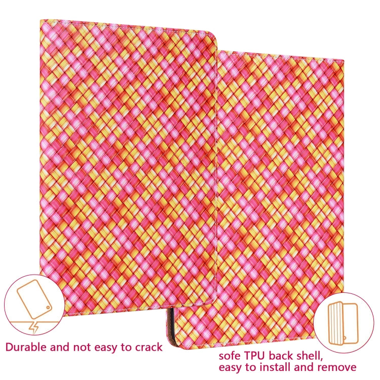 For Lenovo Tab M10 Plus 10.6 3rd Gen. Color Weave Leather Tablet Case with Holder(Rose Red) - Lenovo by PMC TechLife | Online Shopping South Africa | PMC TechLife | Buy Now Pay Later Mobicred