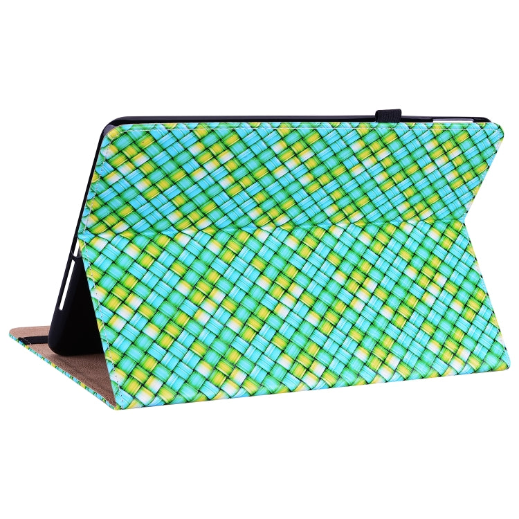 For Lenovo Tab M10 Plus 10.6 3rd Gen. Color Weave Leather Tablet Case with Holder(Green) - Lenovo by PMC TechLife | Online Shopping South Africa | PMC TechLife | Buy Now Pay Later Mobicred
