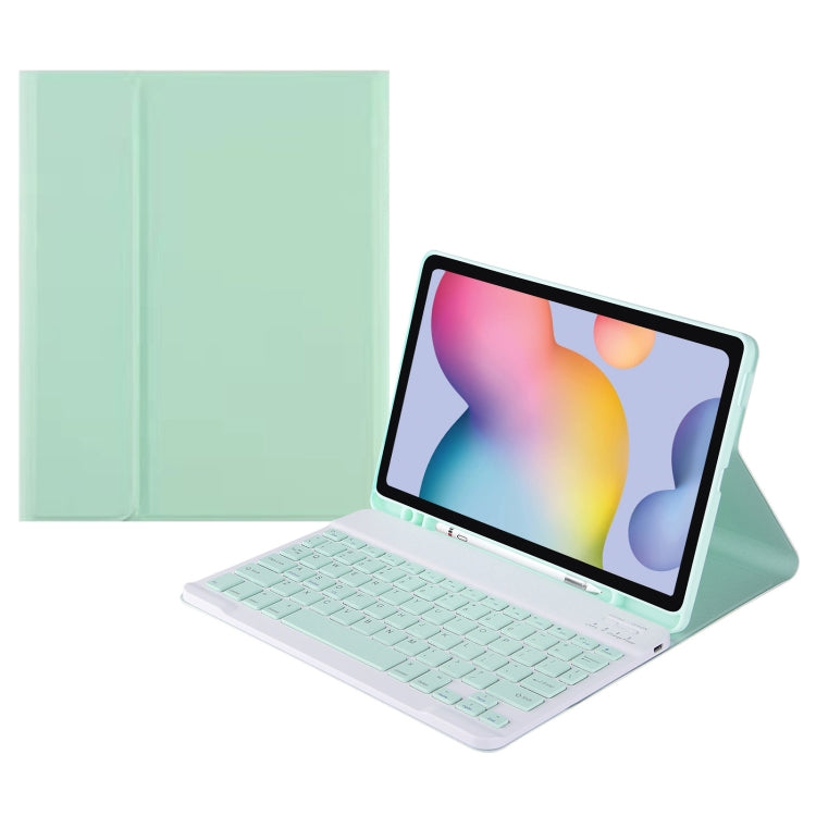 Square Cap Bluetooth Keyboard Leather Case with Pen Slot for Samsung Galaxy Tab S6 Lite(Green) - Samsung Keyboard by PMC TechLife | Online Shopping South Africa | PMC TechLife