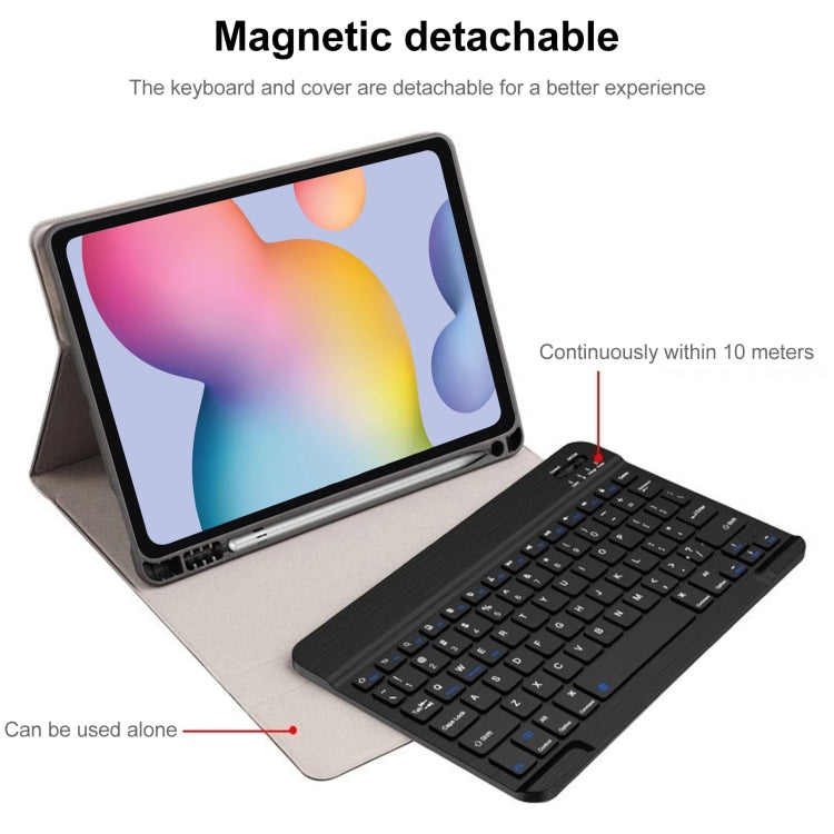 Square Cap Bluetooth Keyboard Leather Case with Pen Slot for Samsung Galaxy Tab S6 Lite(Rose Gold) - Samsung Keyboard by PMC TechLife | Online Shopping South Africa | PMC TechLife