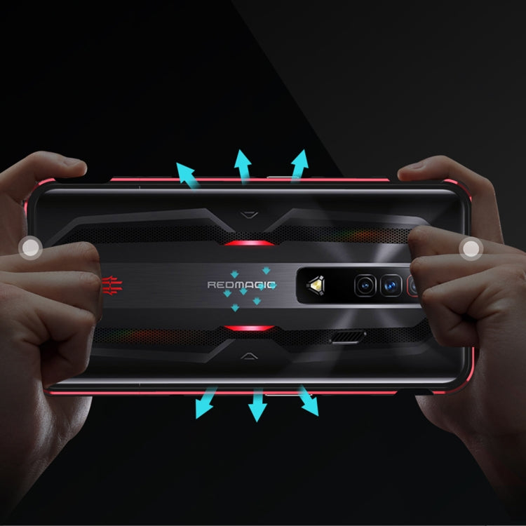 For ZTE nubia Red Magic 7 Pro Aurora Series Metal Frame Phone Case(Black Blue) - ZTE Cases by PMC TechLife | Online Shopping South Africa | PMC TechLife | Buy Now Pay Later Mobicred
