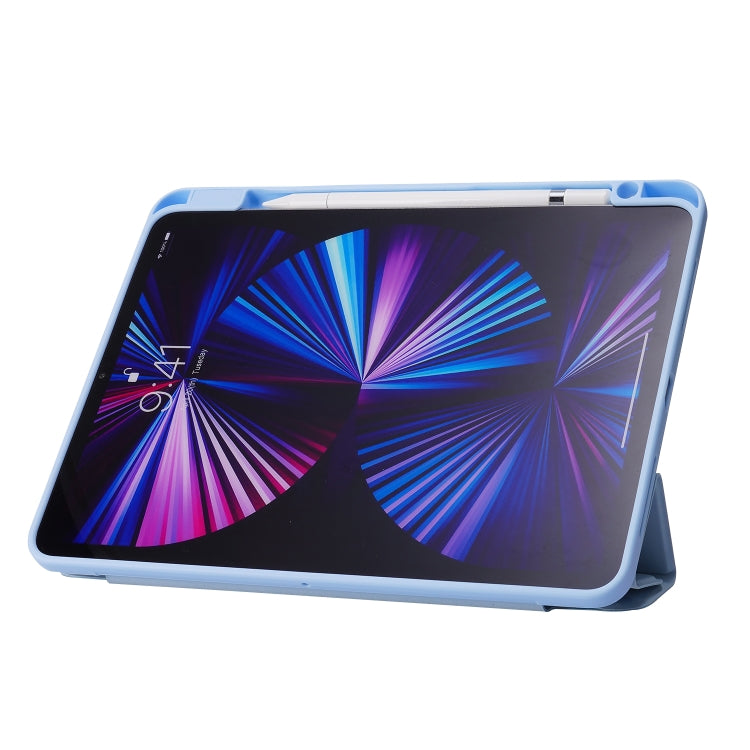 For iPad Air 13 2024 / iPad Pro 12.9 2022 / 2021 / 2020 / 2018 Deformation Transparent Acrylic Leather Tablet Case(Dark Blue) - iPad Pro 12.9 (2022/2021) Cases by PMC TechLife | Online Shopping South Africa | PMC TechLife | Buy Now Pay Later Mobicred