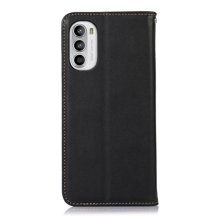For Motorola Moto G52 4G KHAZNEH Nappa Top Layer Cowhide Leather Phone Case(Black) - Motorola Cases by PMC TechLife | Online Shopping South Africa | PMC TechLife | Buy Now Pay Later Mobicred