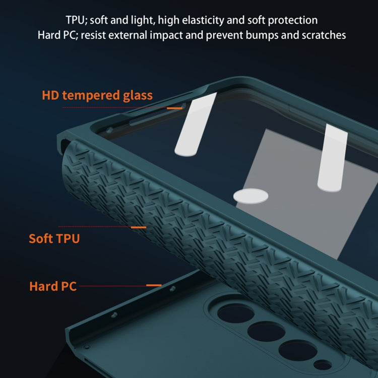 For Samsung Galaxy Z Fold3 5G 360 Full Body TPU Hinge Flip Phone Case(Black) - free shipping - PMC TechLife - Order now!