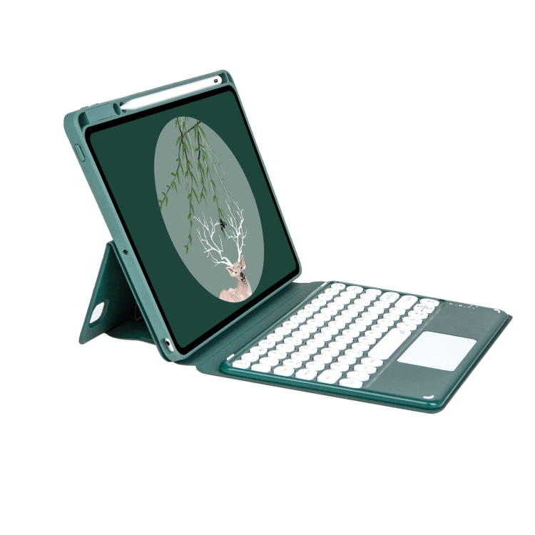 Bluetooth Keyboard Leather Case with Touchpad & Rotatable Bottom Case For iPad 10.2 2021 & 2020 & 2019 / Air 2019 / Pro 10.5 inch(Dark Night Green) - Universal by PMC TechLife | Online Shopping South Africa | PMC TechLife