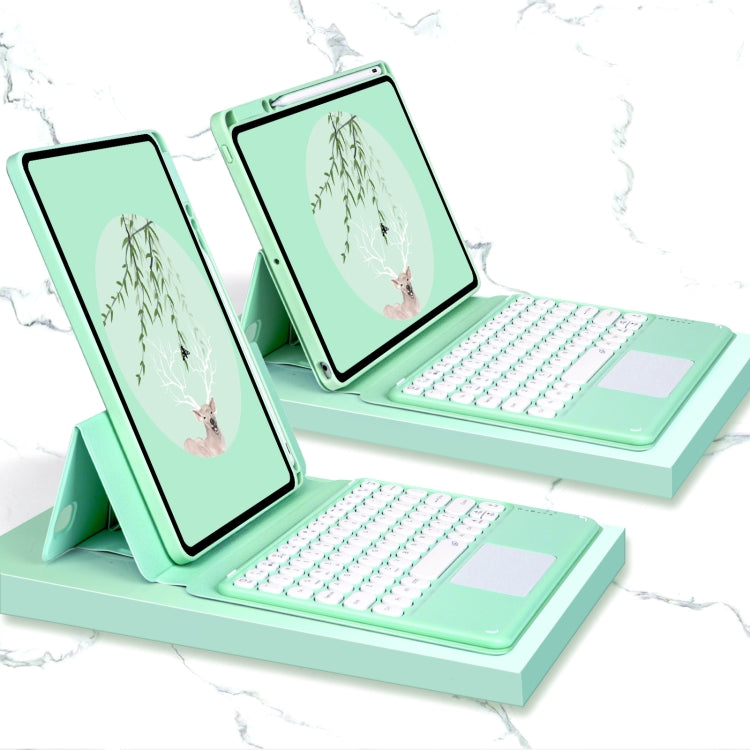 Bluetooth Keyboard Leather Case with Touchpad & Rotatable Bottom Case For iPad 10.2 2021 & 2020 & 2019 / Air 2019 / Pro 10.5 inch(Green) - Universal by PMC TechLife | Online Shopping South Africa | PMC TechLife | Buy Now Pay Later Mobicred