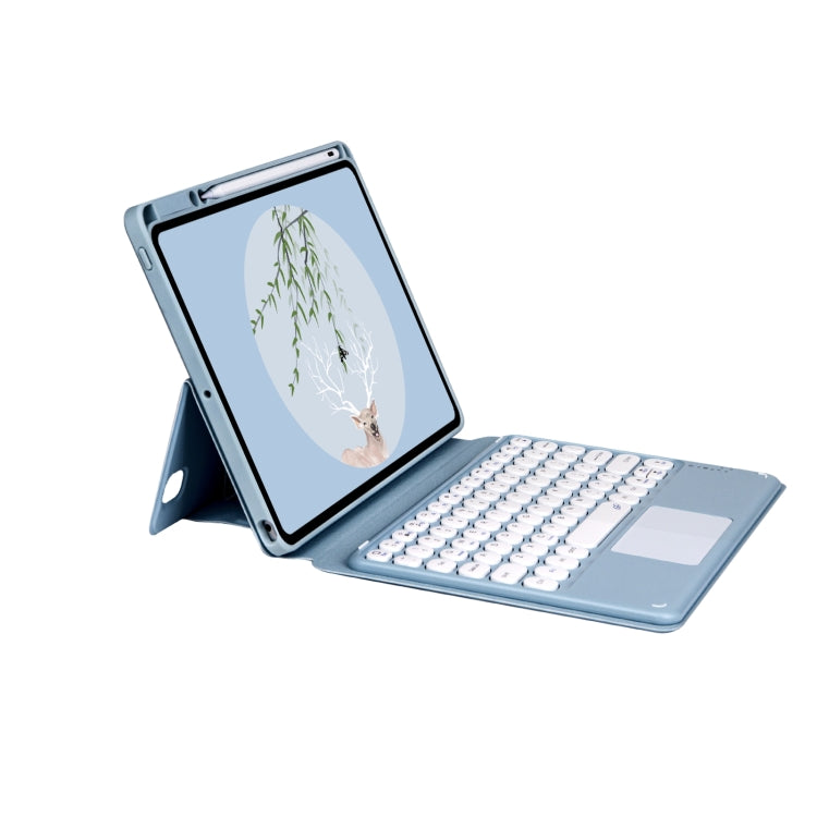 Bluetooth Keyboard Leather Case with Touchpad & Rotatable Bottom Case For iPad 10.2 2021 & 2020 & 2019 / Air 2019 / Pro 10.5 inch(Fog Blue) - Universal by PMC TechLife | Online Shopping South Africa | PMC TechLife