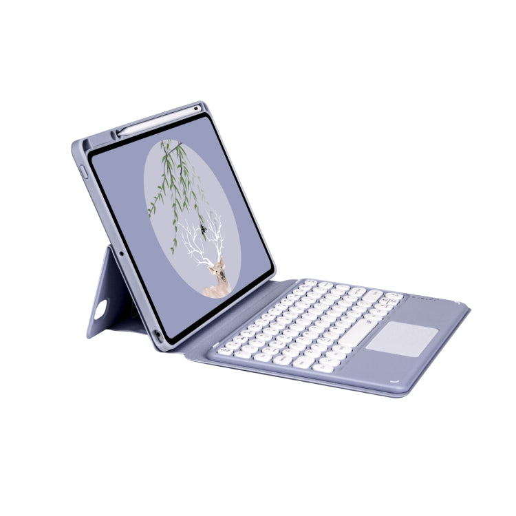 Bluetooth Keyboard Leather Case with Touchpad & Rotatable Bottom Case For iPad 10.2 2021 & 2020 & 2019 / Air 2019 / Pro 10.5 inch(Lavender Grey) - Universal by PMC TechLife | Online Shopping South Africa | PMC TechLife