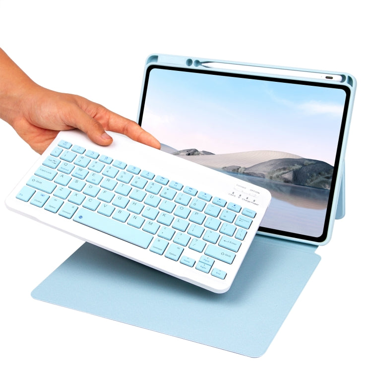 Bluetooth Keyboard Leather Case with Touchpad & Rotatable Bottom Case For iPad 10.2 2021 & 2020 & 2019 / Air 2019 / Pro 10.5 inch(Fog Blue) - Universal by PMC TechLife | Online Shopping South Africa | PMC TechLife