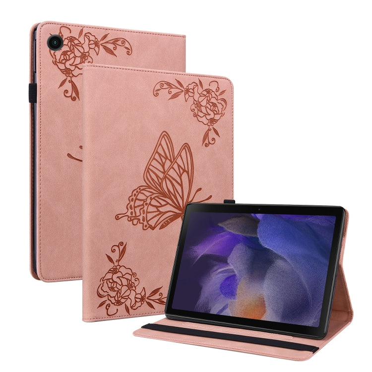 For Realme Pad Butterfly Flower Embossed Leather Tablet Case(Rose Gold) - Realme by PMC TechLife | Online Shopping South Africa | PMC TechLife | Buy Now Pay Later Mobicred