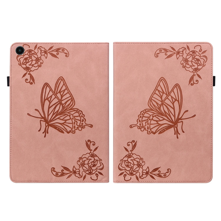 For Realme Pad Butterfly Flower Embossed Leather Tablet Case(Rose Gold) - Realme by PMC TechLife | Online Shopping South Africa | PMC TechLife | Buy Now Pay Later Mobicred