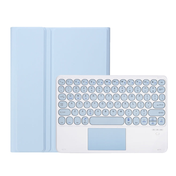 YA610B-A Candy Color Skin Feel Texture Round Keycap Bluetooth Keyboard Leather Case with Touchpad For Samsung Galaxy Tab S6 Lite 10.4 inch SM-P610 / SM-P615(White Ice) - Samsung Keyboard by PMC TechLife | Online Shopping South Africa | PMC TechLife