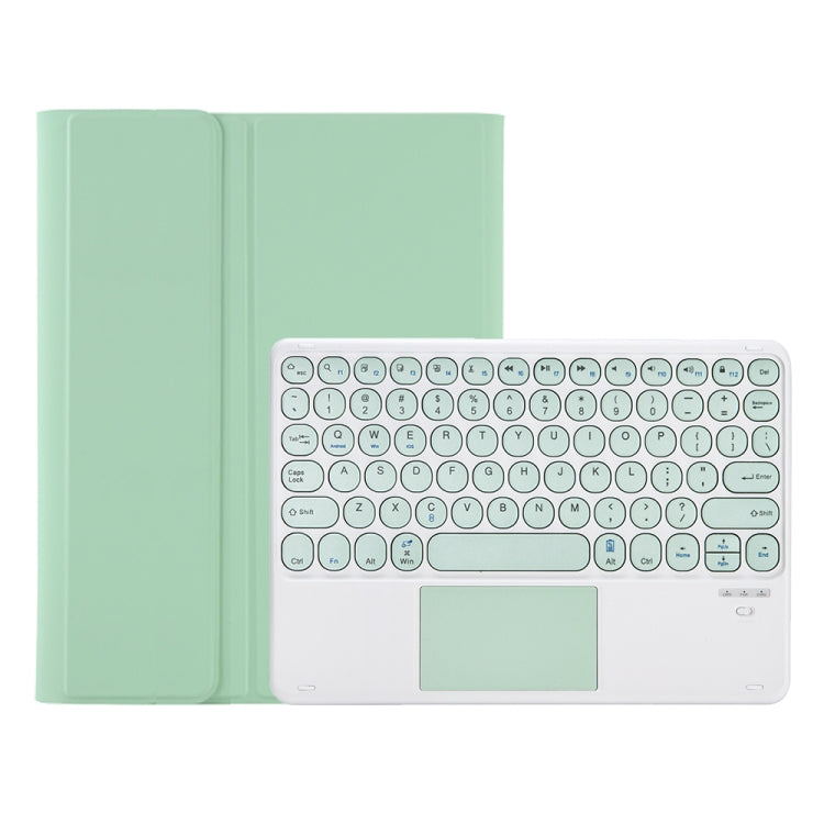 YA08B-A Candy Color Skin Feel Texture Round Keycap Bluetooth Keyboard Leather Case with Touchpad For Samsung Galaxy Tab A8 10.5 2021 SM-X200 / SM-X205(Light Green) - Samsung Keyboard by PMC TechLife | Online Shopping South Africa | PMC TechLife