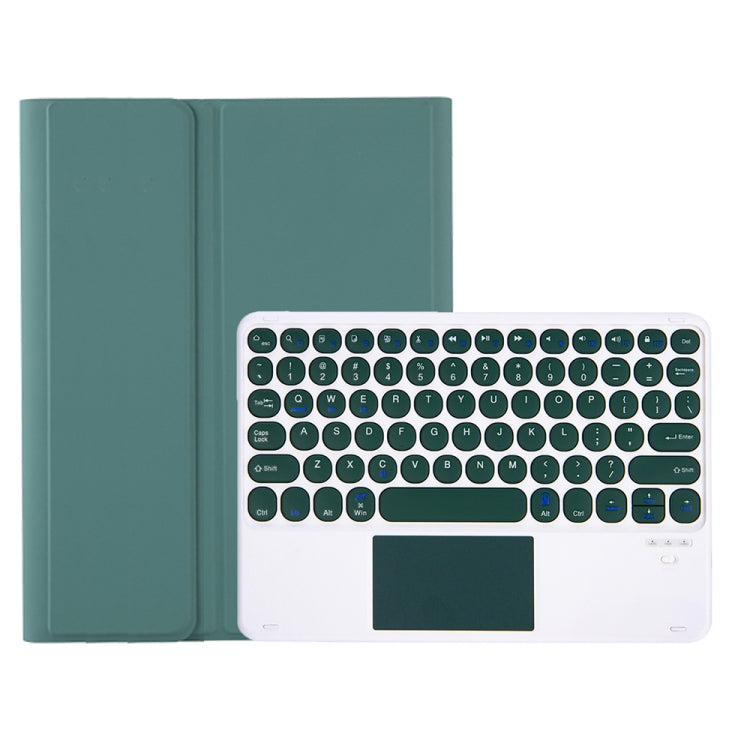 YA700B-A Candy Color Skin Feel Texture Round Keycap Bluetooth Keyboard Leather Case with Touchpad For Samsung Galaxy Tab S8 11 inch SM-X700 / SM-X706 & S7 11 inch SM-X700 / SM-T875(Dark Green) - Samsung Keyboard by PMC TechLife | Online Shopping South Africa | PMC TechLife