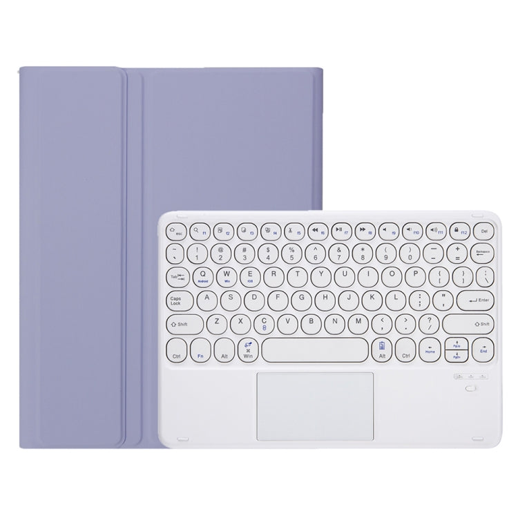 YA700B-A Candy Color Skin Feel Texture Round Keycap Bluetooth Keyboard Leather Case with Touchpad For Samsung Galaxy Tab S8 11 inch SM-X700 / SM-X706 & S7 11 inch SM-X700 / SM-T875(Purple) - Samsung Keyboard by PMC TechLife | Online Shopping South Africa | PMC TechLife