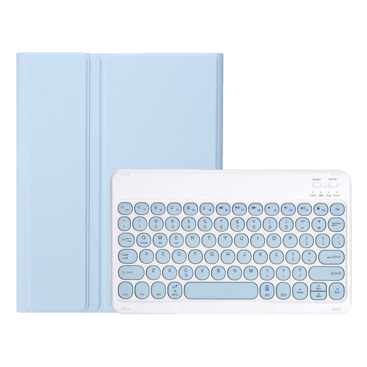 YA08B Candy Color Skin Feel Texture Round Keycap Bluetooth Keyboard Leather Case For Samsung Galaxy Tab A8 10.5 2021 SM-X200 / SM-X205(White Ice) - Samsung Keyboard by PMC TechLife | Online Shopping South Africa | PMC TechLife