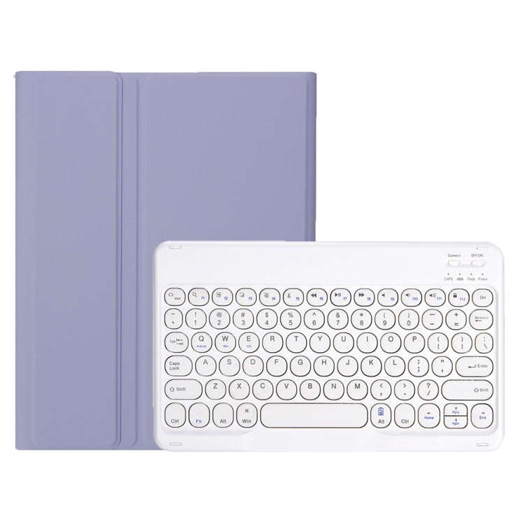 YA700B Candy Color Skin Feel Texture Round Keycap Bluetooth Keyboard Leather Case For Samsung Galaxy Tab S8 11 inch SM-X700 / SM-X706 & S7 11 inch SM-X700 / SM-T875(Purple) - Samsung Keyboard by PMC TechLife | Online Shopping South Africa | PMC TechLife | Buy Now Pay Later Mobicred