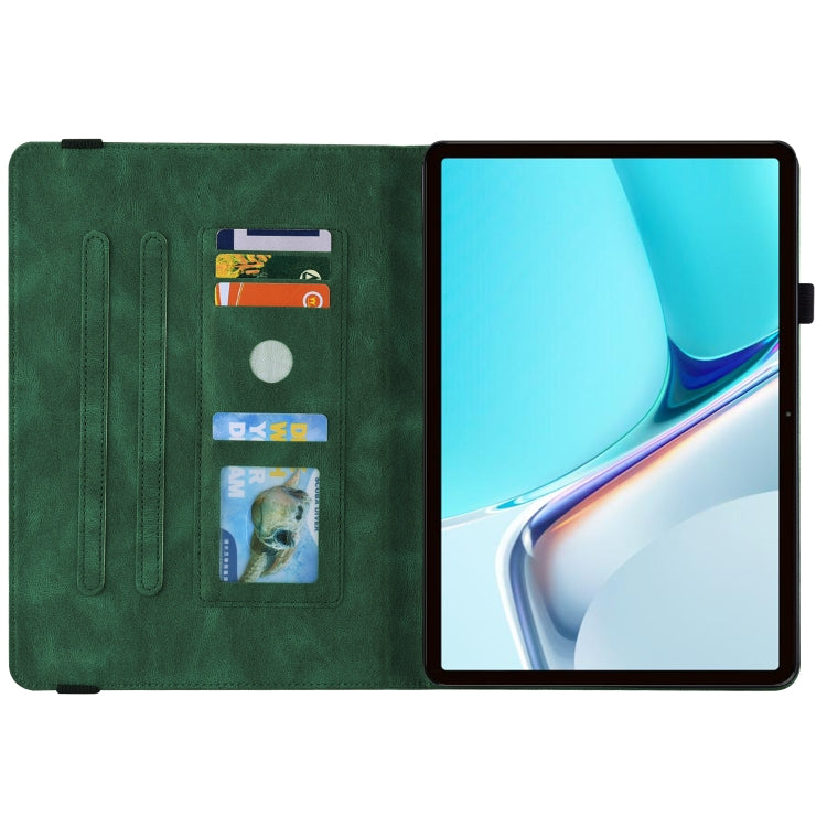 For Huawei MatePad 11 2021 Butterfly Flower Embossed Leather Tablet Case(Green) - Huawei by PMC TechLife | Online Shopping South Africa | PMC TechLife | Buy Now Pay Later Mobicred